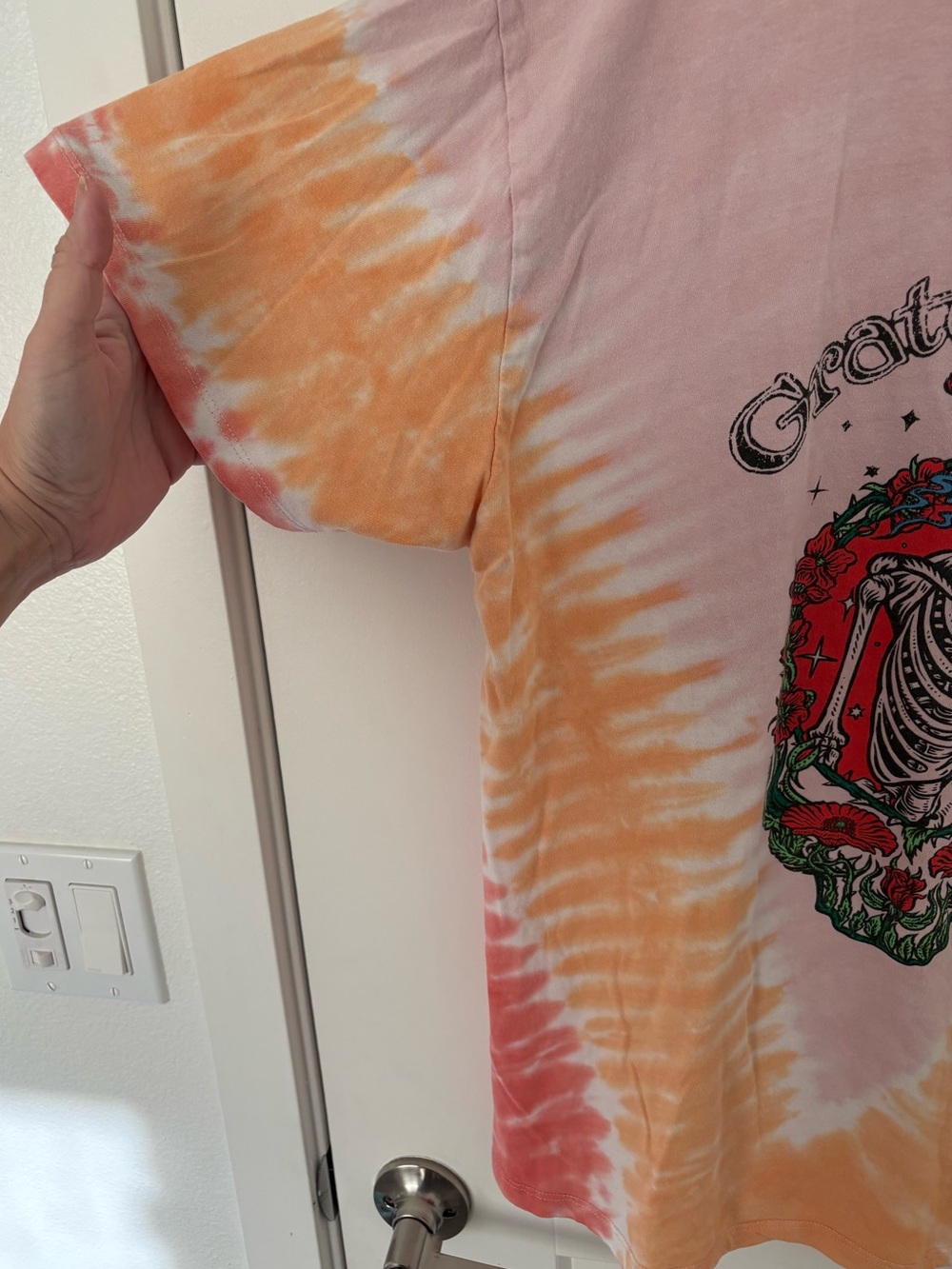 Grateful Dead Pink Orange Red Tie-Dye Short Sleeve Tee - Picture 3 of 8